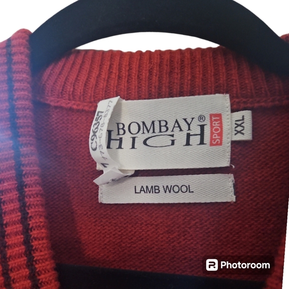 Bombay High Sport Lamb Wool Argyle V-Neck Sweater Vest MENS XXL - Picture 3 of 3